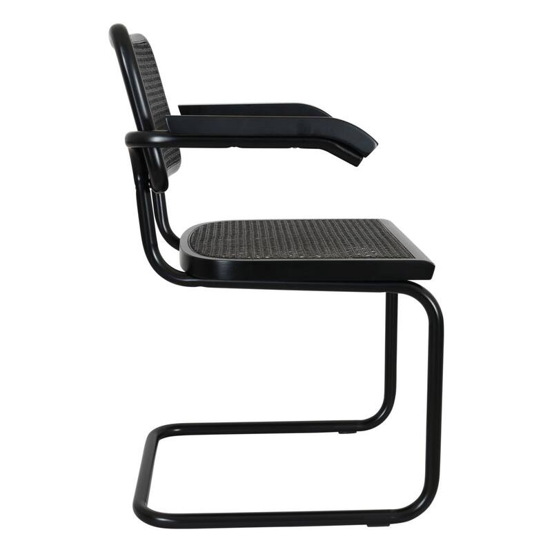 Breuer Chair Company Marcel Breuer Cesca Cane Cantilever Armchair Arm Chair w/ Black Steel Frame (Various Wood & Cane Colors)