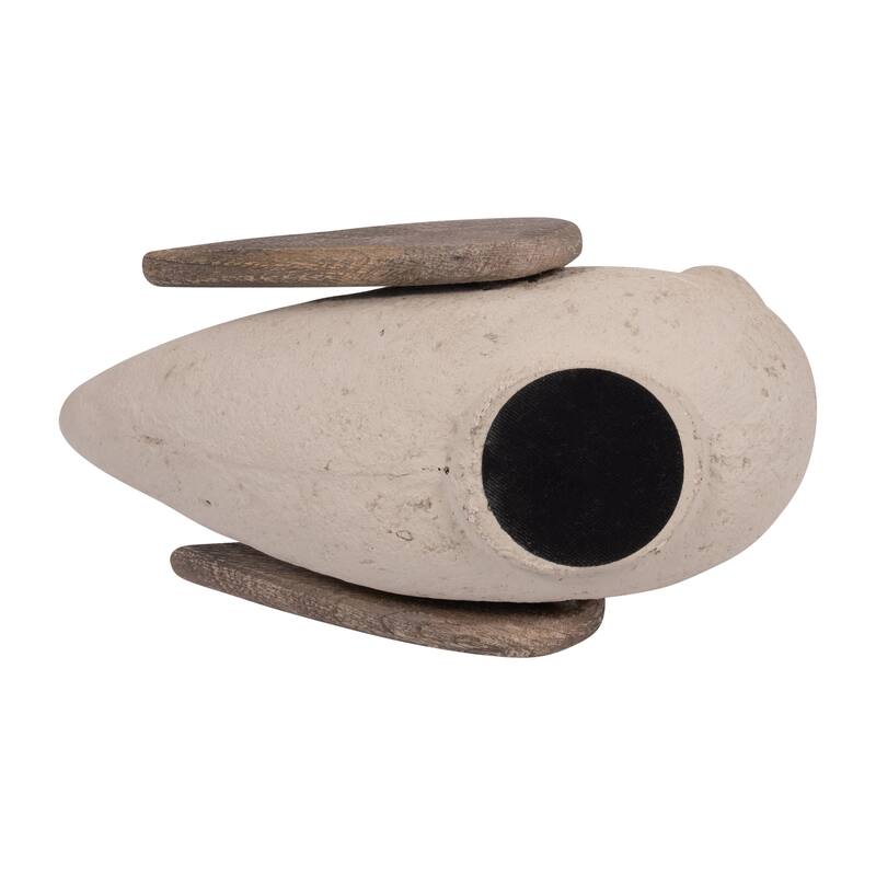 Ceramic Hand-Carved Bird Decorative Figurine - Ivory