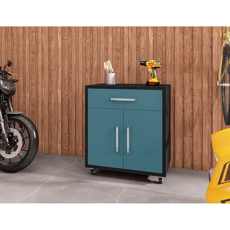 Manhattan Comfort Eiffel Mobile Garage Cabinet (Set of 2)