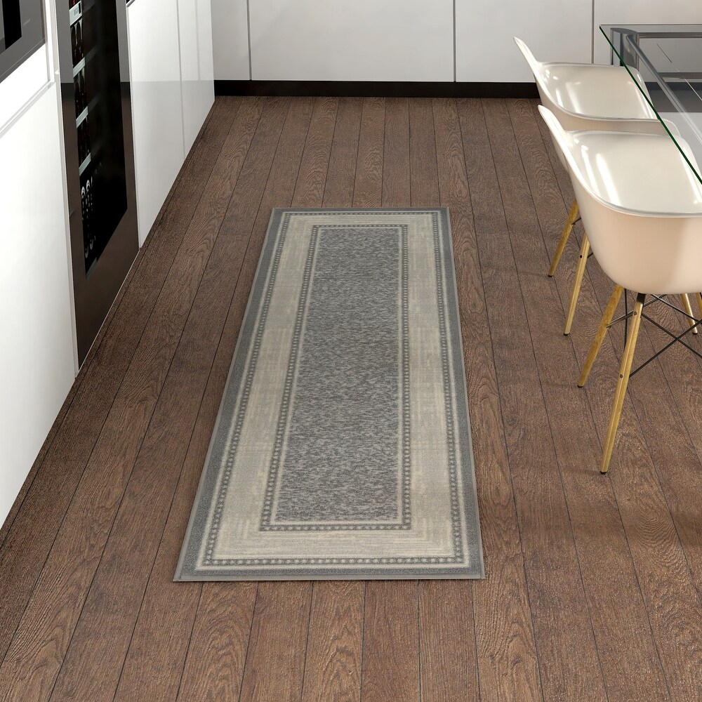 Ottomanson Ottohome Collection Solid Design Runner Rug 20" X 59" Black for sale online 