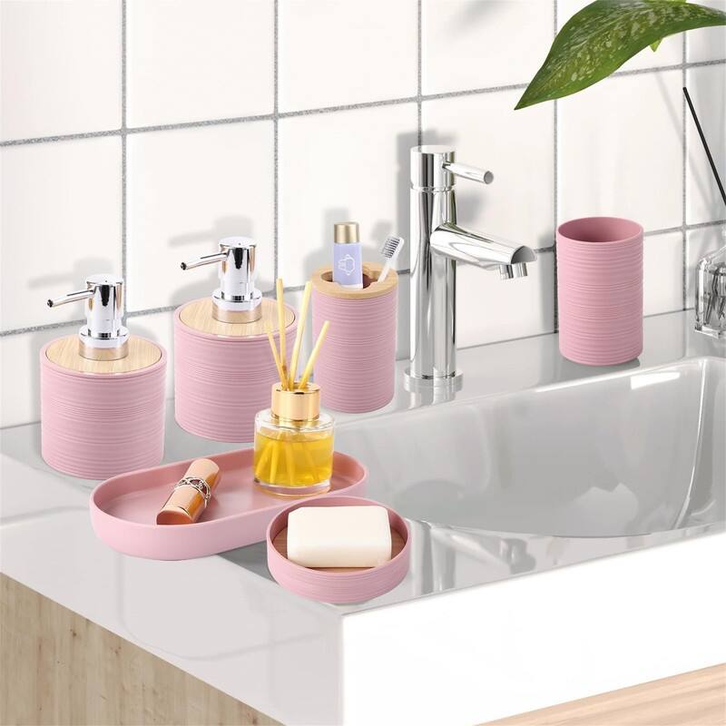 Bathroom Accessories Set with Trash Can - 1 x 1 x 1
