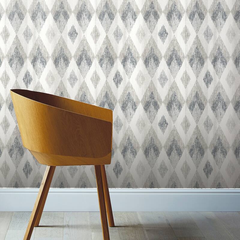 Arthouse Fitzgerald Grey Ikat Diamond Wallpaper