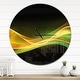 preview thumbnail 7 of 8, Designart '3D Gold Green Wave Design' Oversized Modern Wall CLock