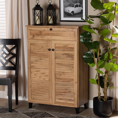 Coolidge Modern & Contemporary 5-Shelf Wood Shoe Storage Cabinet