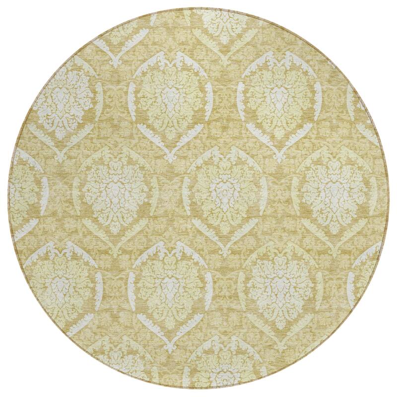Machine Washable Indoor/ Outdoor Chantille Traditional Damask Rug