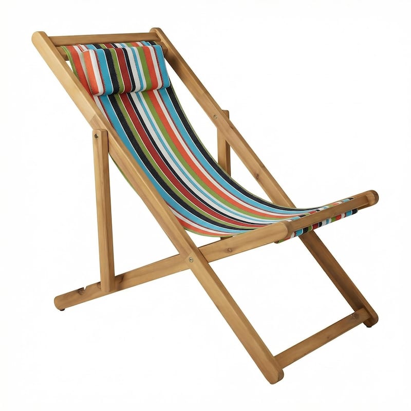 Adjustable Sling Chair Set with Sunbrella Fabric - Carousel Confetti