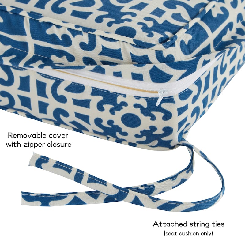 Outdoor 2-Piece Reversible Deep Seat Cushion Set (Cushions Only)
