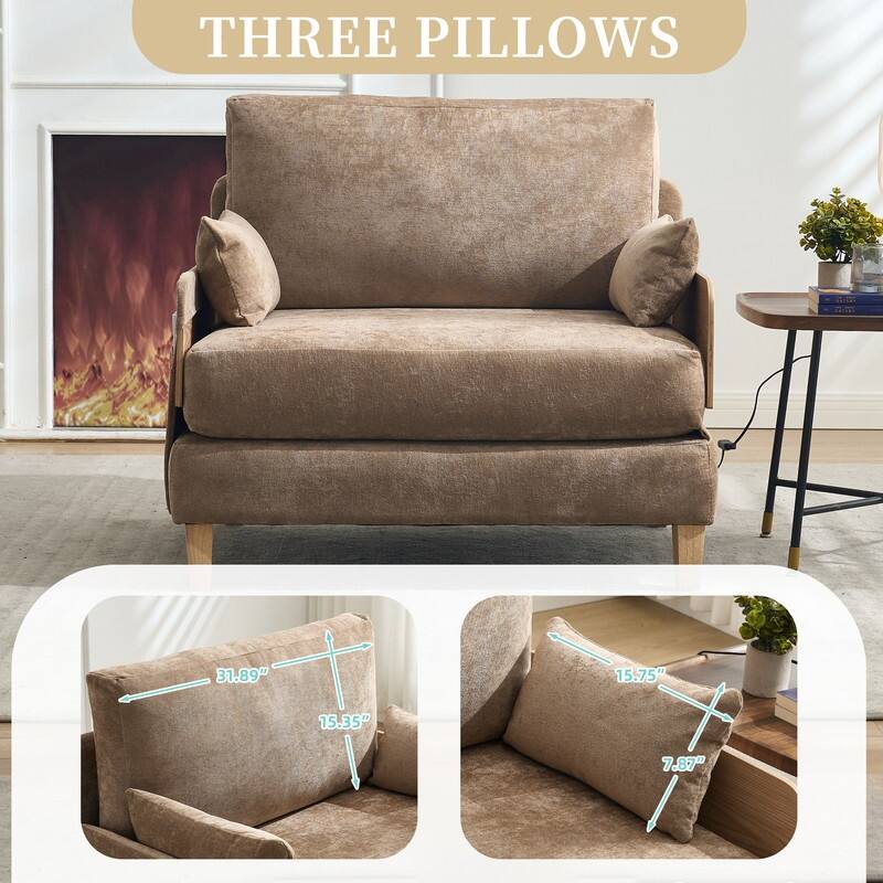 37.01" Foldable Sofa Bed Recliner, 3-in-1 Convertible Sleeper