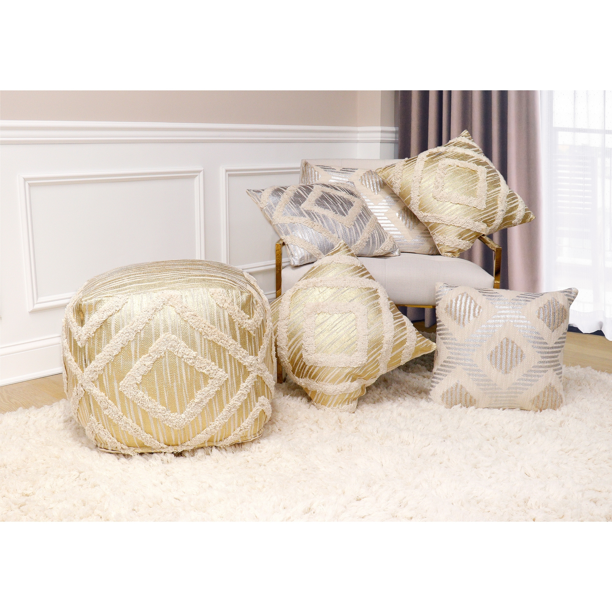 Pasargad Home Grandcanyon Cotton Pouf