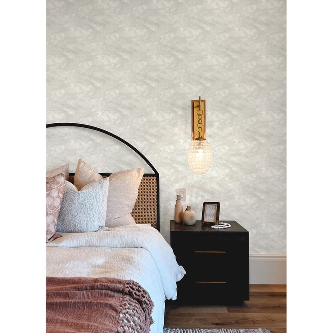 NuWallpaper Light Grey Declan Peel & Stick Wallpaper