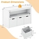preview thumbnail 6 of 42, Costway Storage Cabinet 3 Drawer Chest w/Wheels Large Storage Cube - See Details