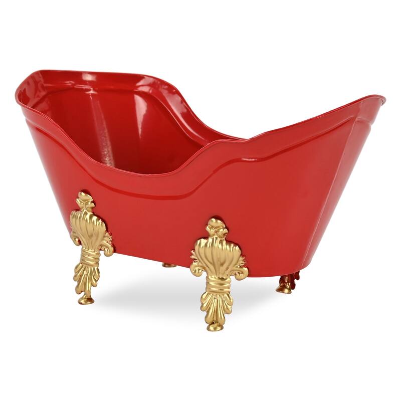 Eirlys 10" Christmas Mini Bathtub Decor - Red - N/A