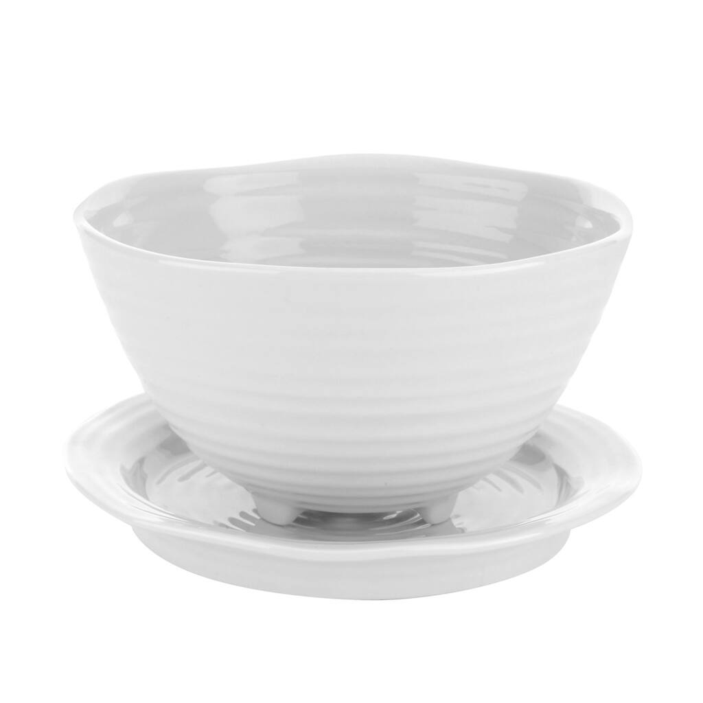 Portmeirion Sophie Conran White Berry Bowl and Stand - 6.5" x 4"