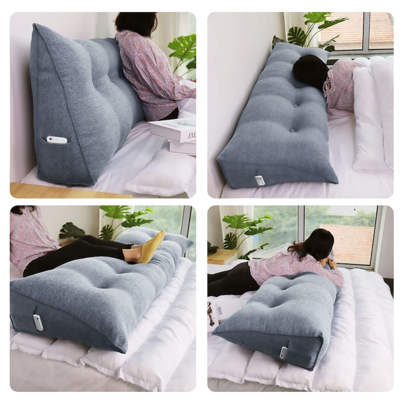 Backrest Reading Throw Pillow Wedge Headboard for Twin Bed