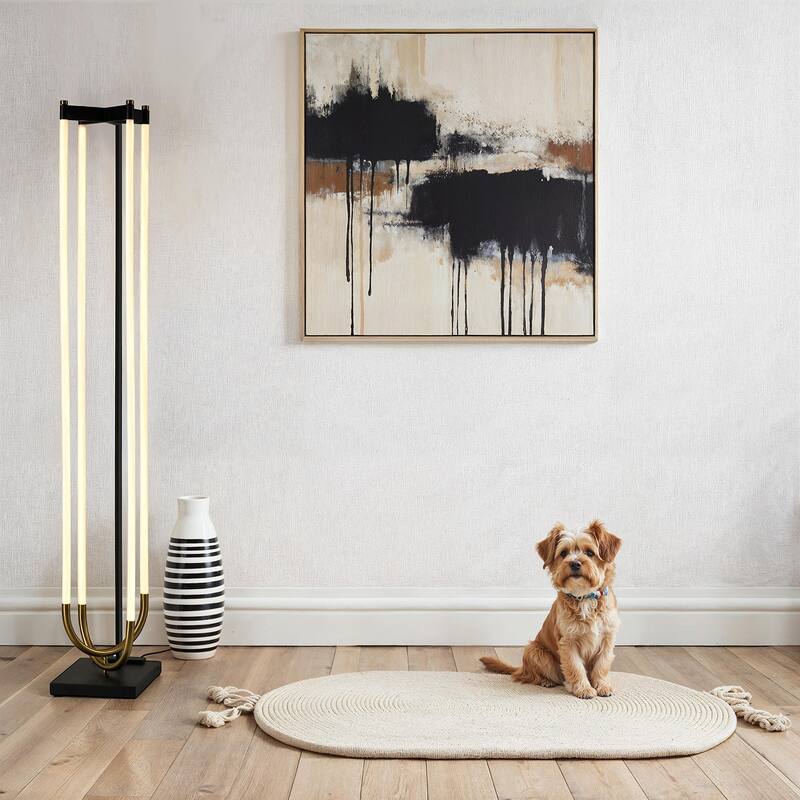 Artcraft Cascata - Integrated LED Floor Lamp - Black with Brushed Brass Finish