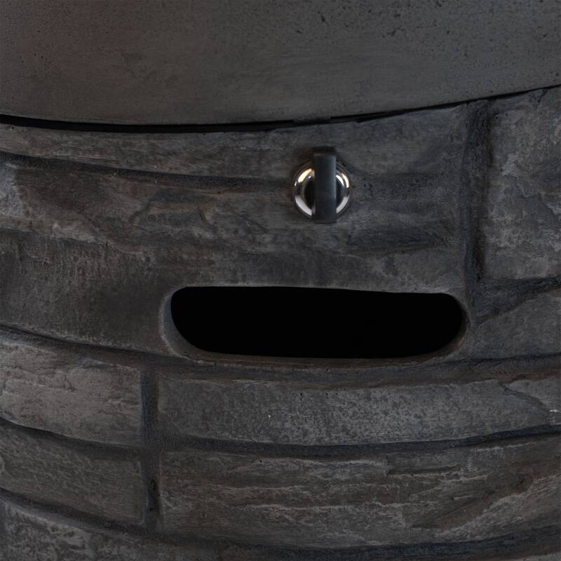 20 in. W x 20 in. D x 26 in. H Round Gas Burning Outdoor Fire Pit in Stone Gray