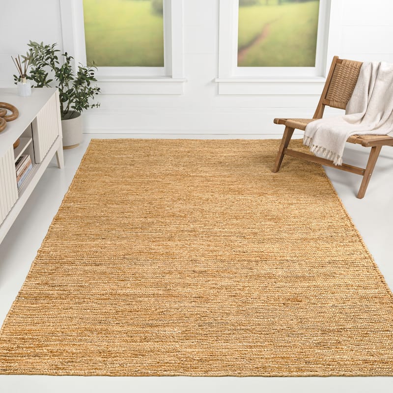 JONATHAN Y Griffin Rustic Farmhouse Woven Jute Solid Area Rug - Natural - 4 X 6