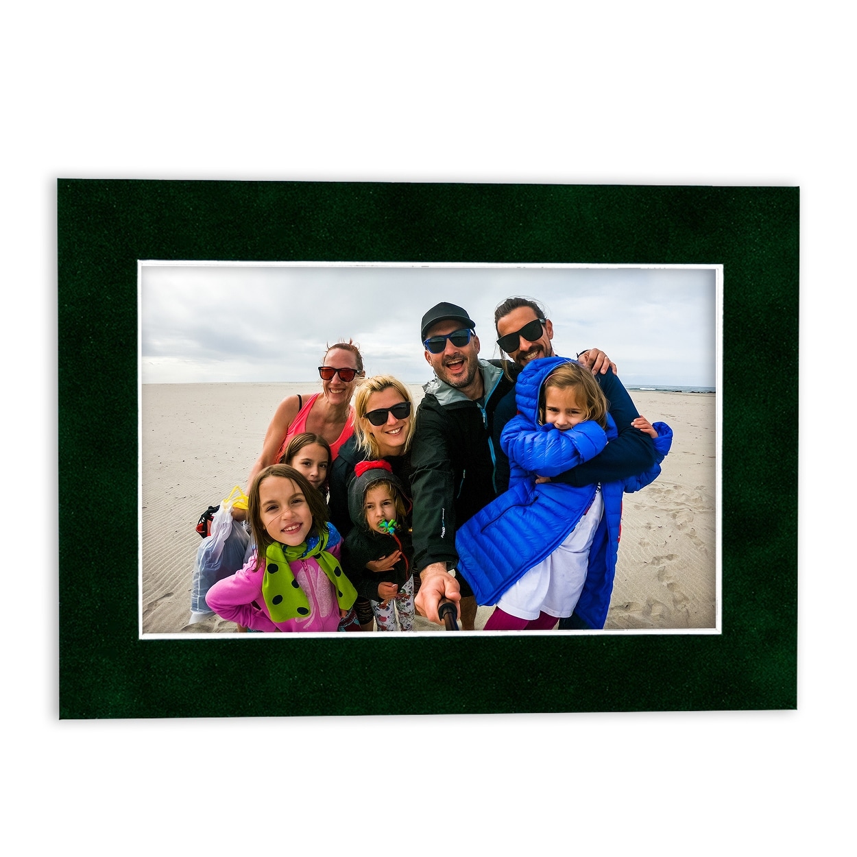 16x20 Mat Bevel Cut for 8x10 Photos - Acid Free Green Suede Precut Matboard - for Pictures, Photos, Framing