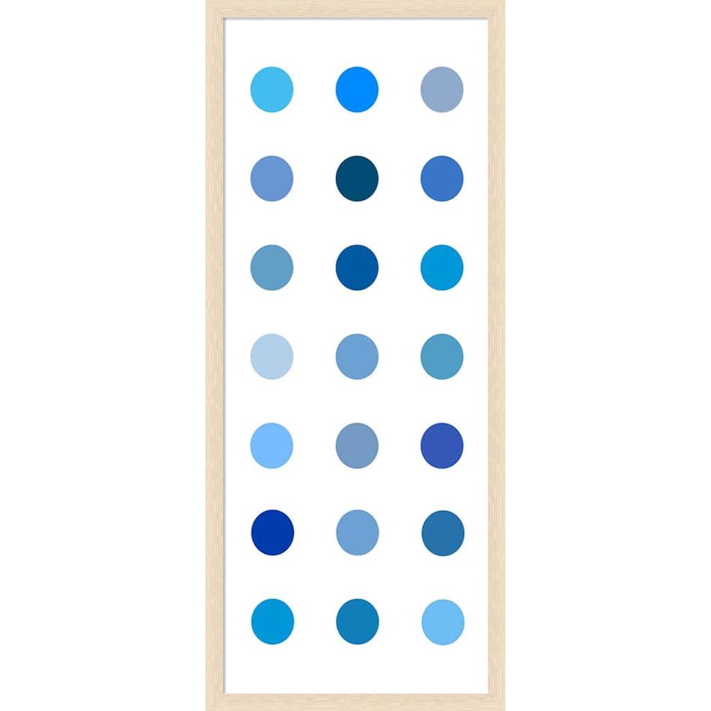 Amanti Art Framed Fabric Pinboard Circle Seven Blue by Karl Langdon Printed Bulletin Board - Board Size 16 x 40