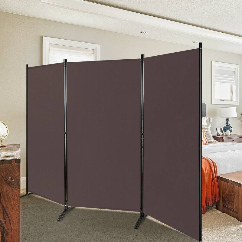 6-Foot 3-Panel Room Divider with Sturdy Hinges and Steel Base - 102.5" x 20" x 72"