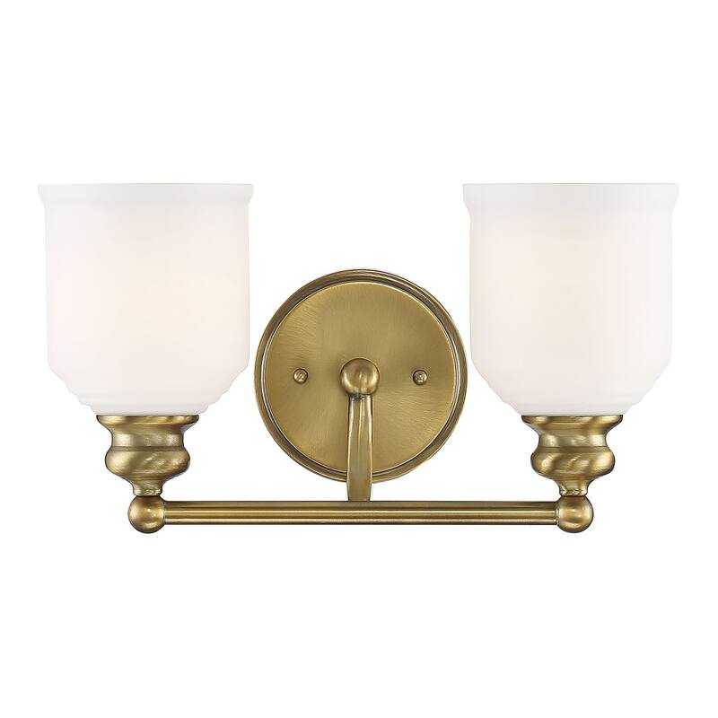 Savoy House Melrose 2 Light 15" Wide Bathroom Vanity Light - Warm Brass