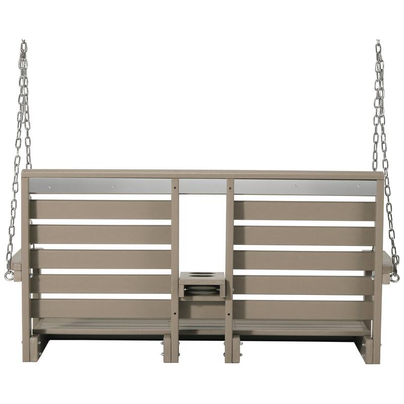 Nashville Poly 54 Inch Porch Swing with Folding Cup Holder