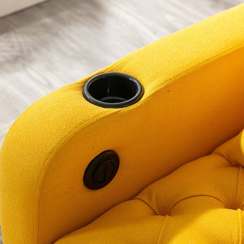 Functional Living Room Leisure Sofa Chair Bedroom Lounger with Buttons to Adjust Backrest