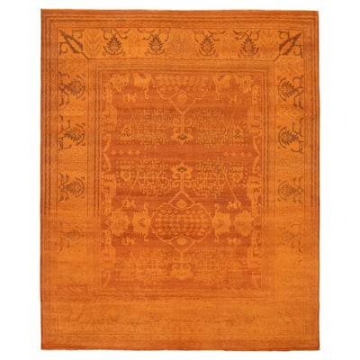 ECARPETGALLERY Hand-knotted Color Transition Burnt Orange Wool Rug - 8'2 x 9'11