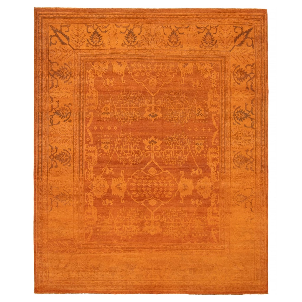 ECARPETGALLERY Hand-knotted Color Transition Burnt Orange Wool Rug - 8'2 x 9'11