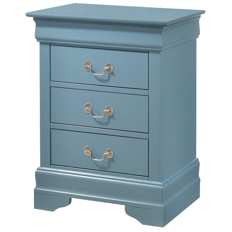 3-Drawer Wood Nightstand - 29" - Blue