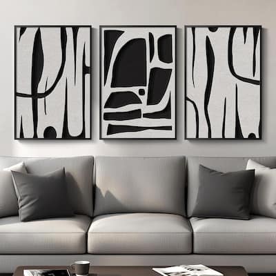 Modern Minimalist Line Canvas Art Work Prints Black Painting Wall Art