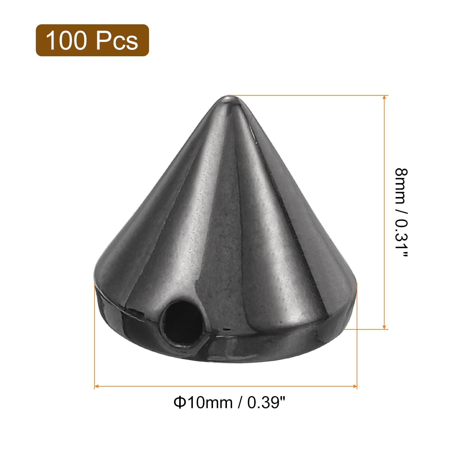 Acrylic Spike Cone Studs, Flat Back Sew on Glue on Punk Spike Beads