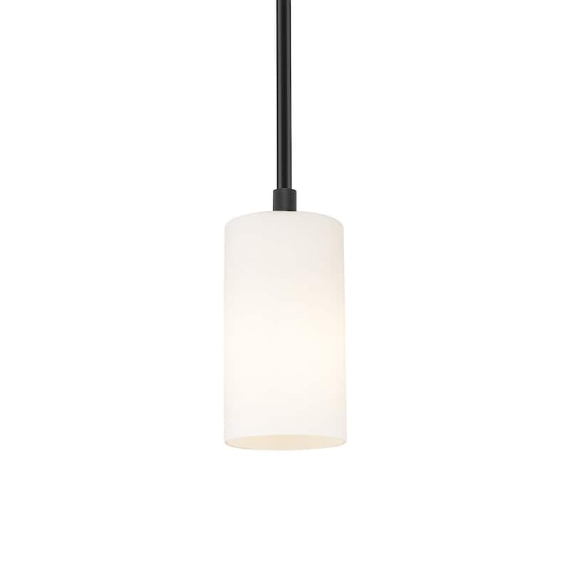 Innovations Lighting 434-1S-8-4 Crown Point Pendant Crown Point 4" - Matte Black / Matte White
