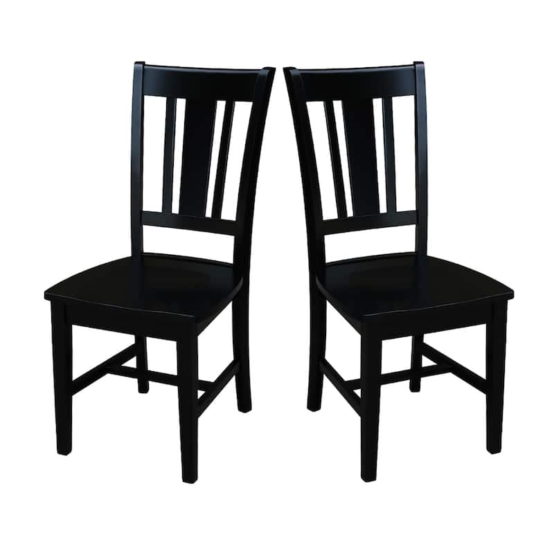 International Concepts Solid Wood San Remo Splatback Chairs - Set of 2 - Black