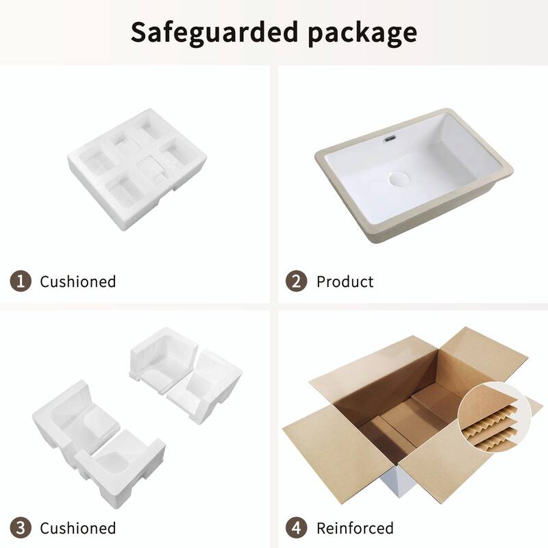 Eridanus Undermount Kitchen Sink - White Ceramic Sink, Deep Single Bowl (Without Bottom Grid and Strainer Drain