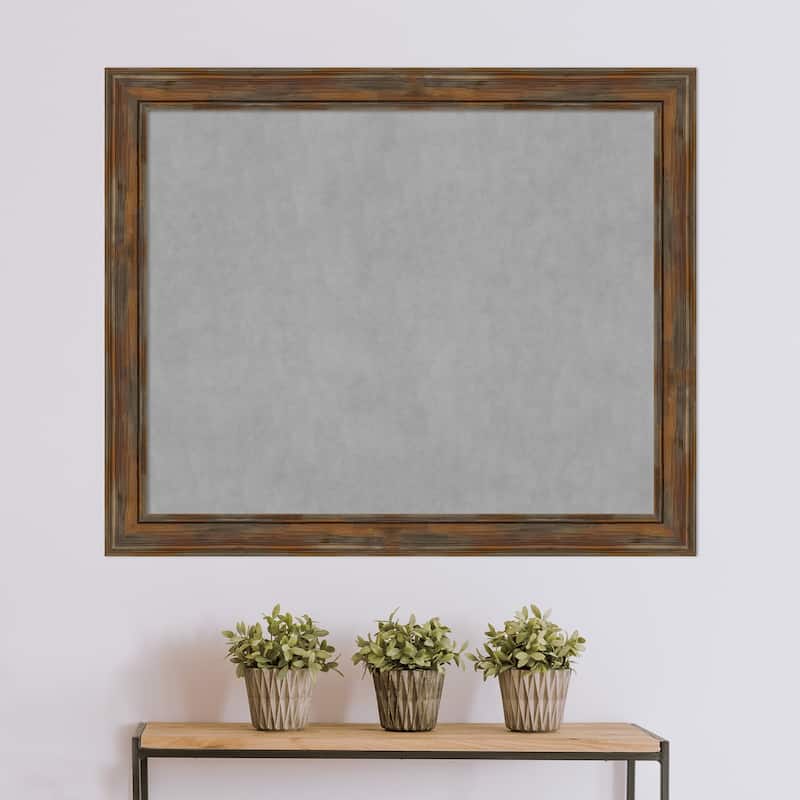 Amanti Art Alexandria Rustic Brown Framed Magnetic Board