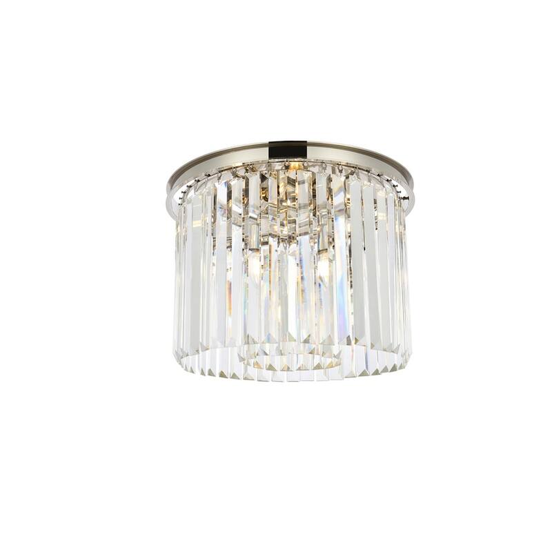 Royce Edge 6-Light Polished Nickel Flush Mount - polished nickel (royal cut clear crystals)