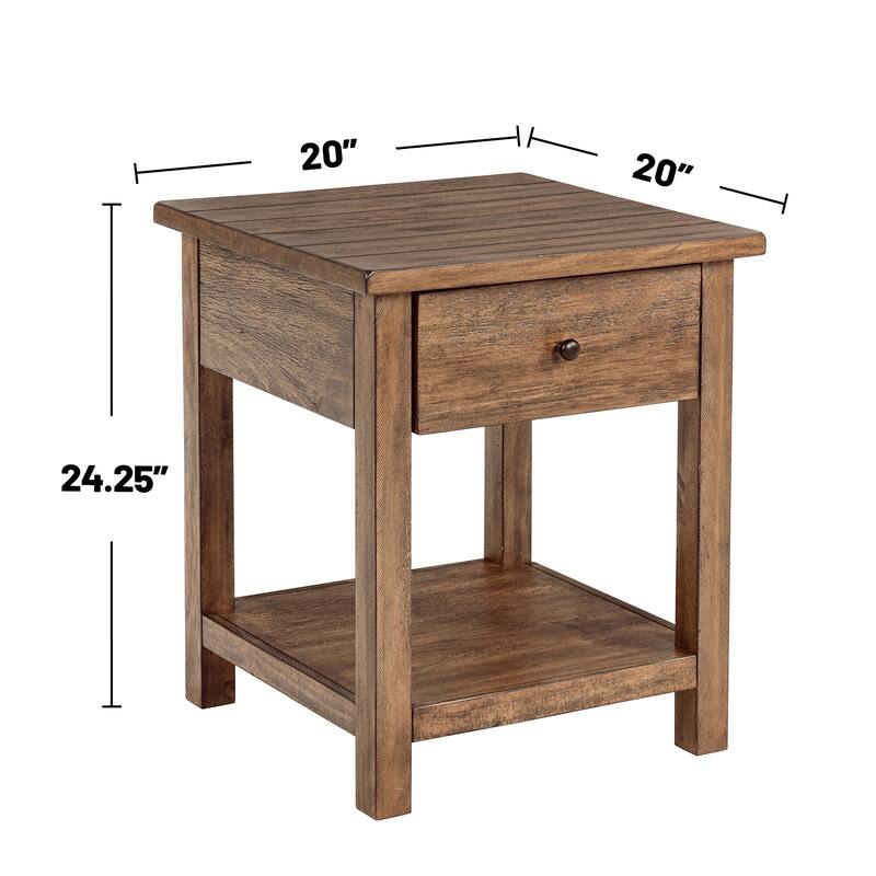 1 Drawer and 1 Shelf Wooden End Table