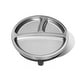 preview thumbnail 9 of 7, Baby Round Divided Plate Stainless Steel and Silicone  Stainless Steel & Silicone|Black