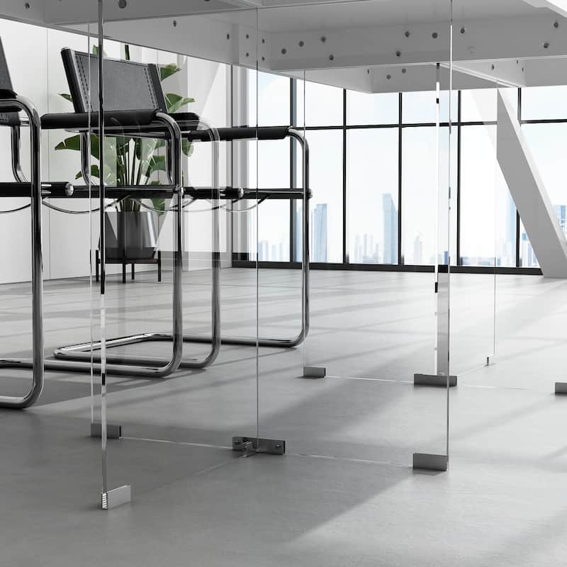 VersaTable Meeting Table with Tempered Glass Leg for Dining and Office