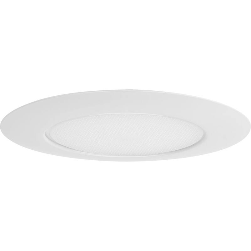 6 in. Satin White Recessed Lensed Shower Trim with Glass Diffuser for 6 in. Housing - Medium