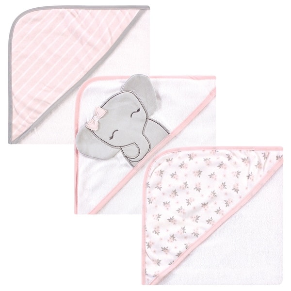 slide 1 of 1, Hudson Baby Infant Girl Cotton Rich Hooded Towels, Cute Elephant, One Size - Cute Elephant - One Size One Size - Cute Elephant
