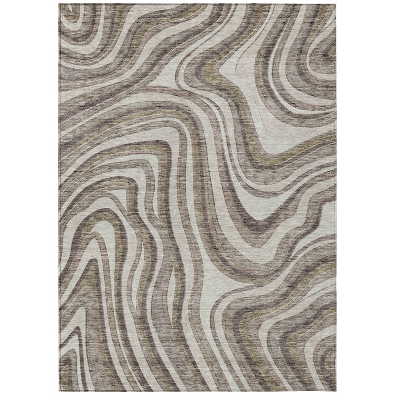 Machine Washable Indoor/ Outdoor Chantille Contemporary Abstract Rug