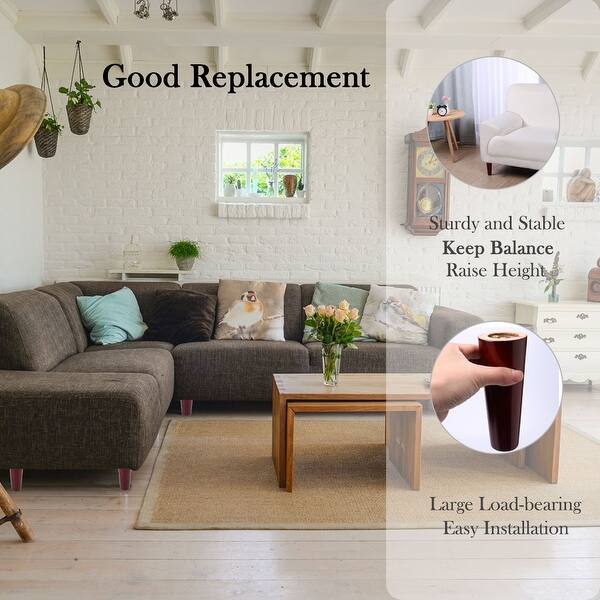 6 Wood Furniture Leg Chair Table Sofa Bench Couch Feet