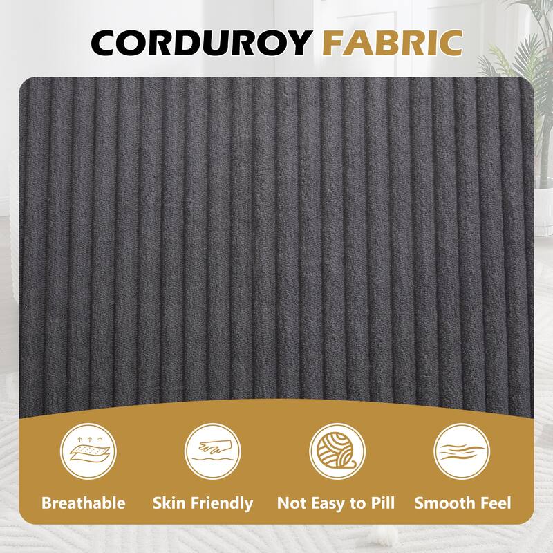 67.5''Chaise Lounge Chair 46'' Wide Seat Indoor Corduroy Oversized Sleeper Sofa