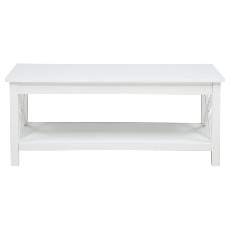 Skyview Rectangular Lift Top Coffee Table Set White