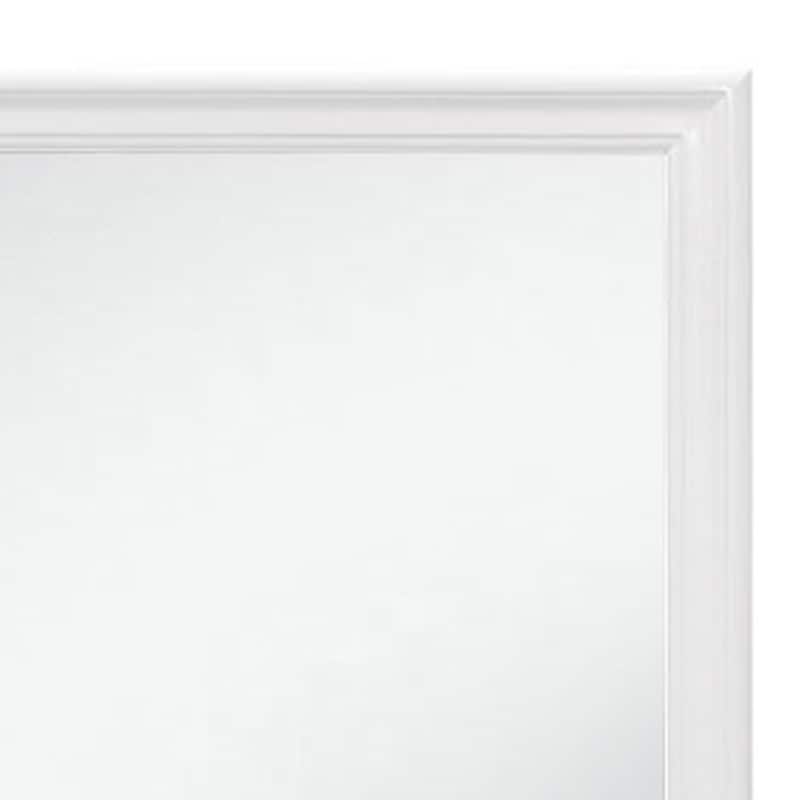 HomeRoots 38" White Square Wood Framed Accent Mirror - 38.19' X '38.19' X '1