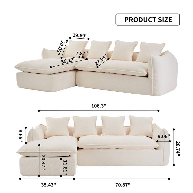 L-Shaped Modular Sofa with Deep Seats and Plush Pillows for Ultimate Comfort
