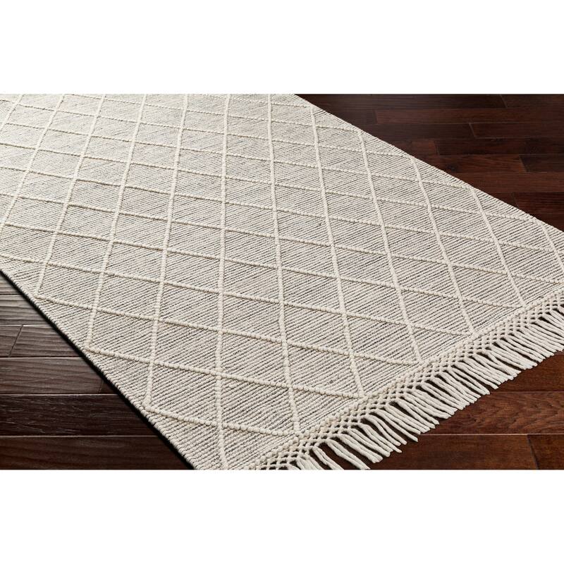 Livabliss Heber Handmade Bohemian Diamond Wool Blend Area Rug