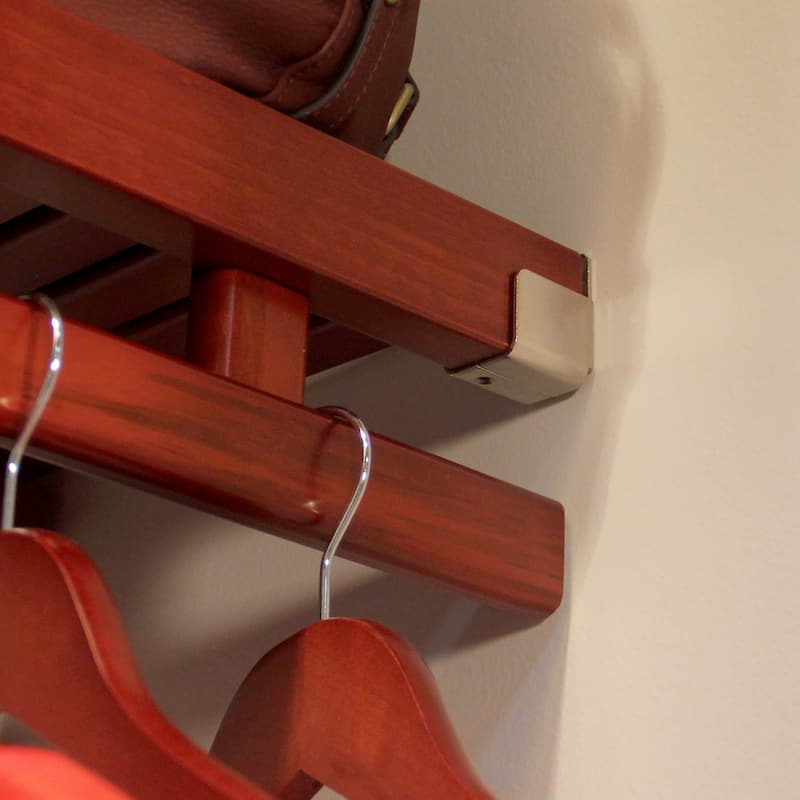 John Louis Home Solid Wood Reach-In Simplicity Closet Sytem with 2-Drawers Red Mahogany